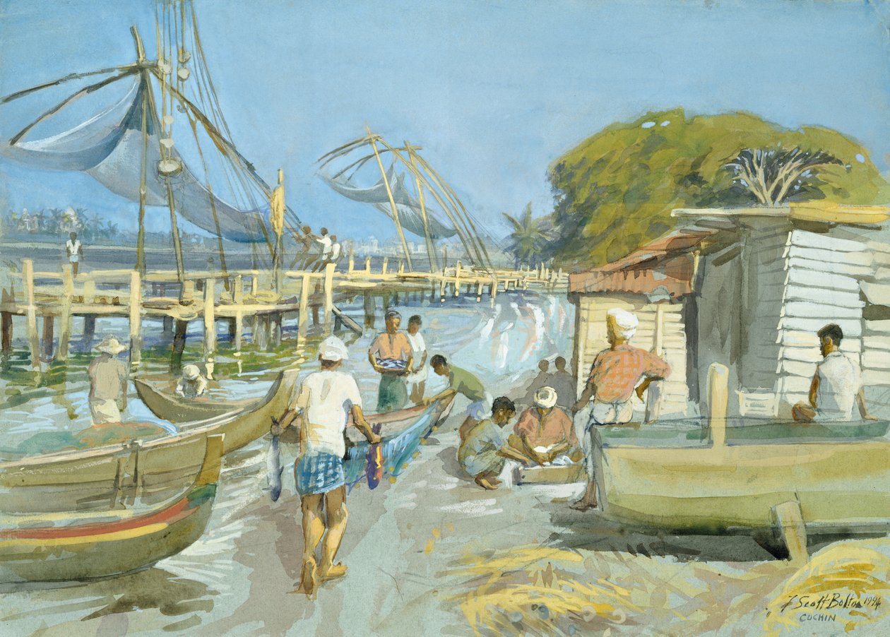 Cochin Yakınında Balık Ağları, 1994 (wc) by Tim Scott Bolton