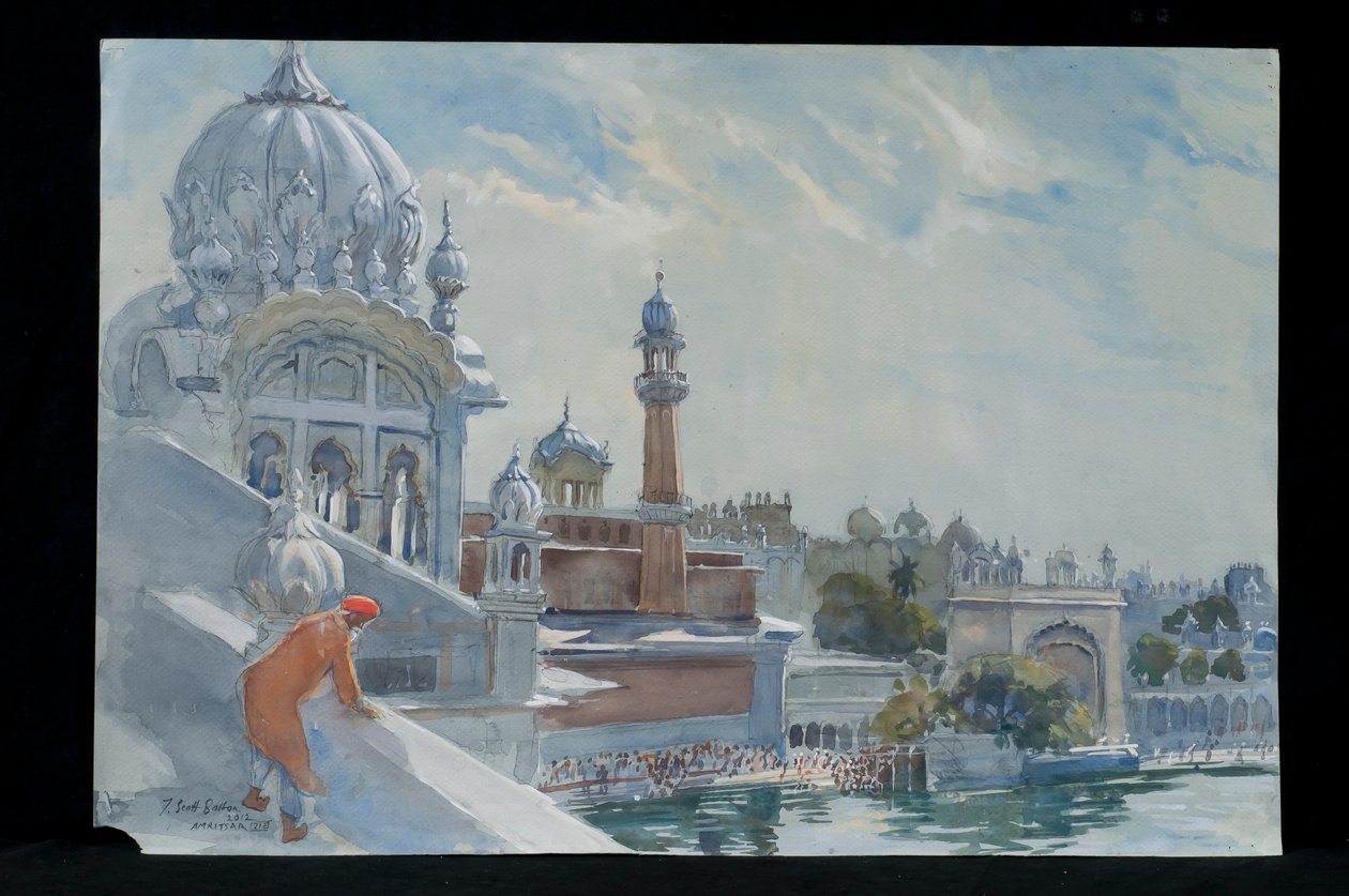 Yemekhane, Altın Tapınak, Amritsar, 2012 (kağıt üzerinde wc) by Tim Scott Bolton