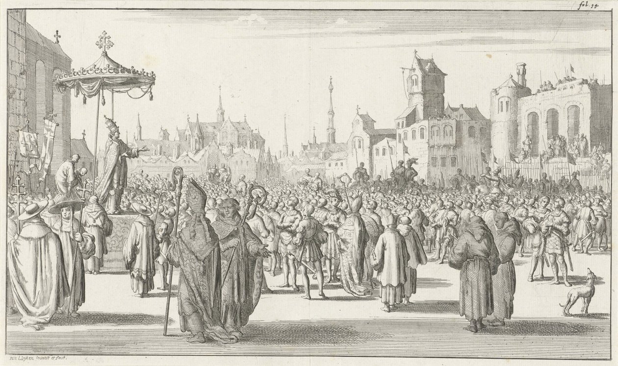 Papa II. Urban, Birinci Haçlı Seferini vaaz ediyor, 1683 by Timotheus Ten Hoorn