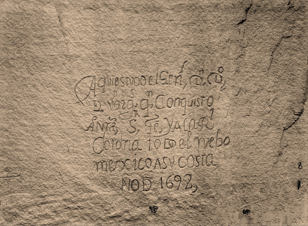 Fetih Tarihi İspanyol Kaydı; Yazıt Kayasının Güney Tarafı, N. M. by Timothy H. OSullivan
