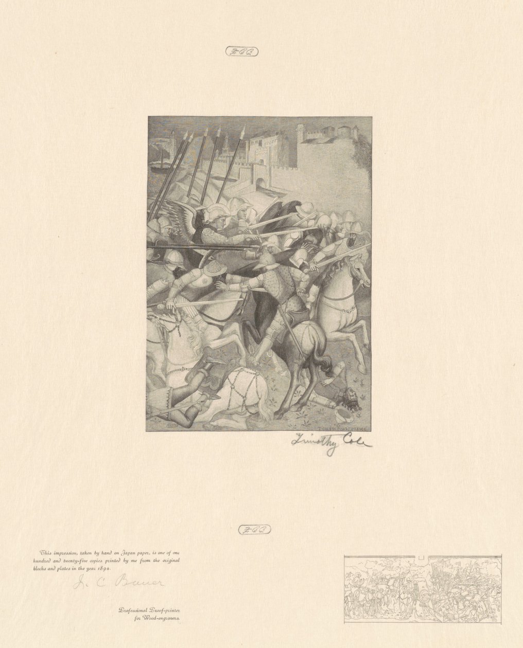 Aziz Efes Savaşı by Timothy Cole after Spinello Aretino