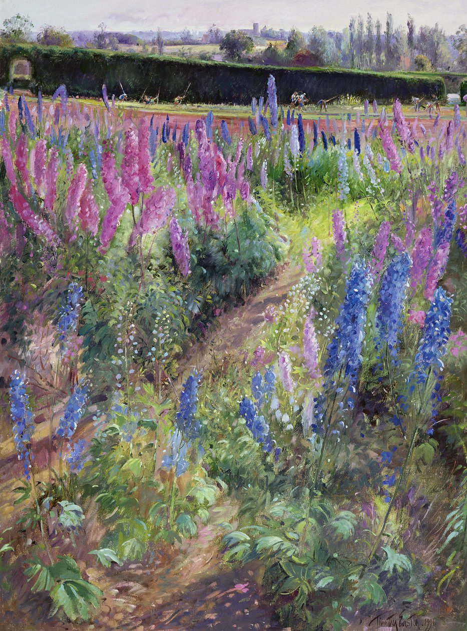 Delphiniumlar ve Hoers, 1991 by Timothy Easton