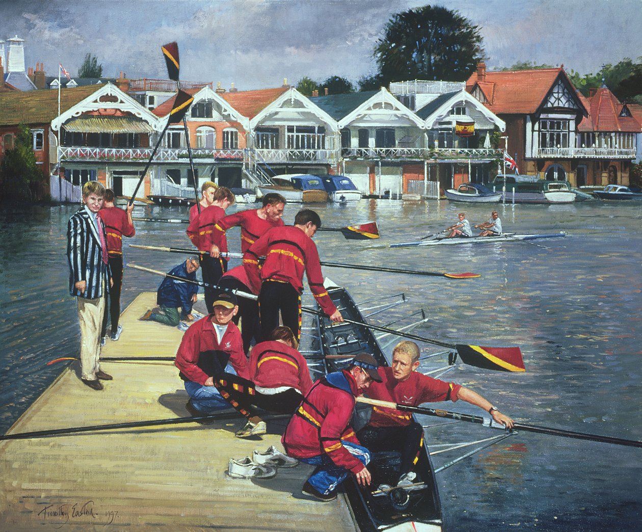 Towards the Boathouses, Henley, 1997  by Timothy Easton