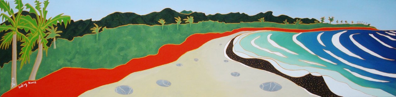Dulan sahili kuzeye bakıyor, 2010, tuval üzerine yağlı boya by Timothy Nathan Joel