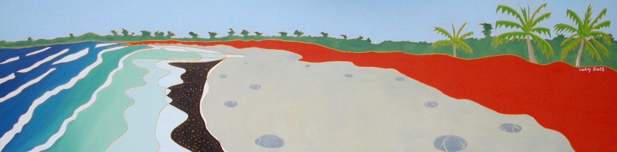 Dulan sahili güneye bakıyor, 2010, tuval üzerine yağlı boya by Timothy Nathan Joel