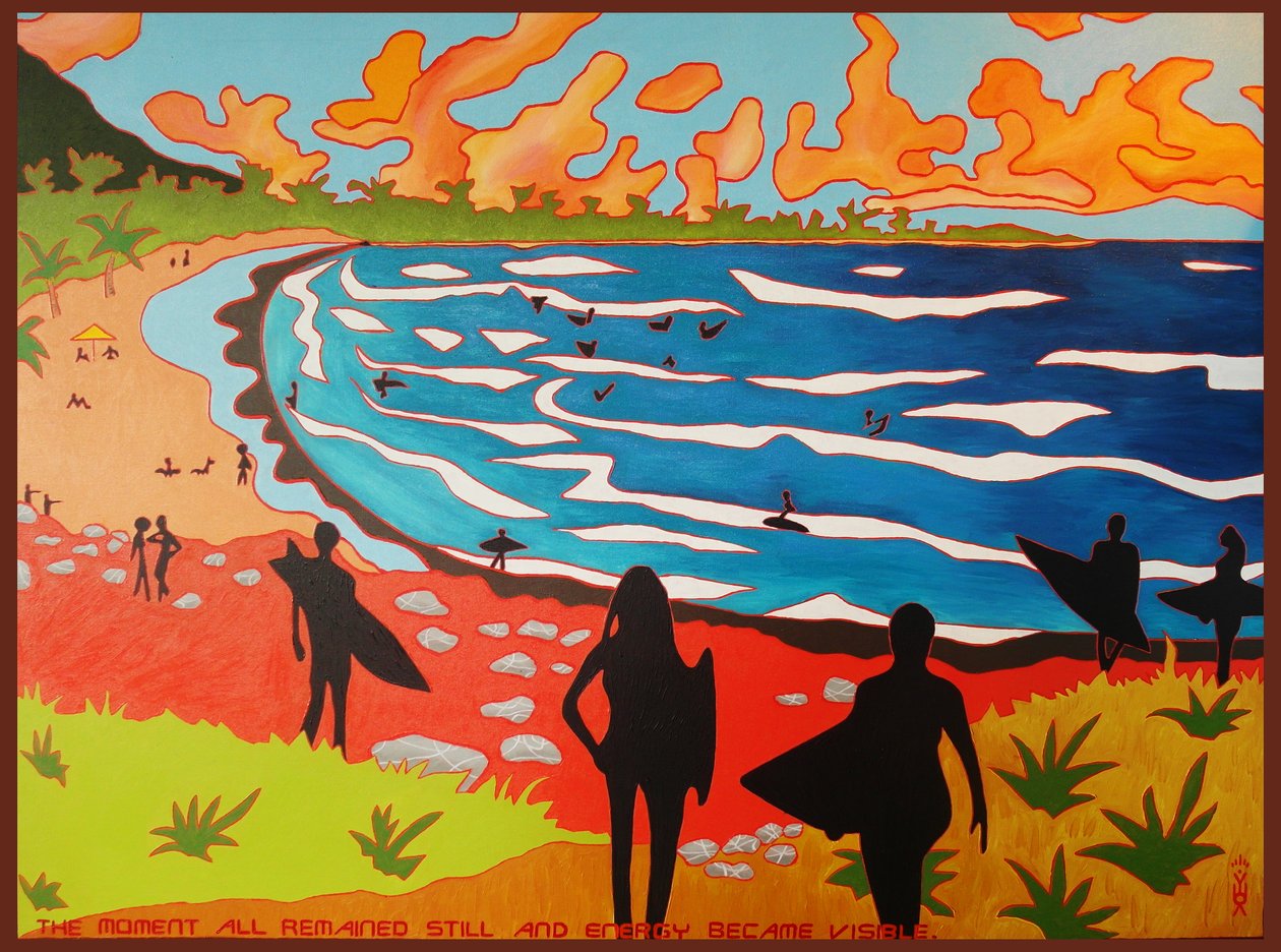 Dulan sahil sörfçüleri, 2010, tuval üzerine yağlı boya by Timothy Nathan Joel