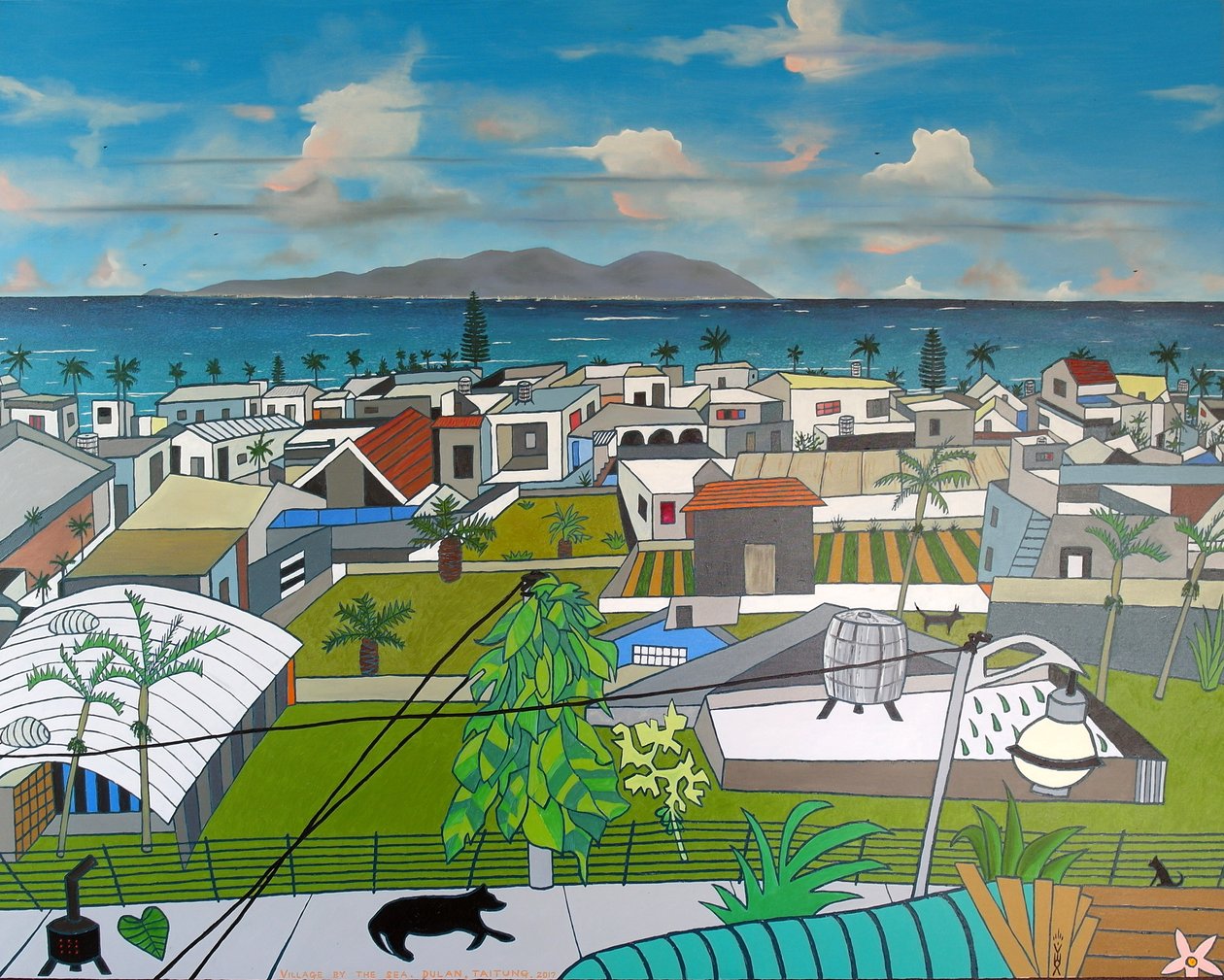 Dulan köyü manzarası, 2016, tuval üzerine yağlı boya by Timothy Nathan Joel