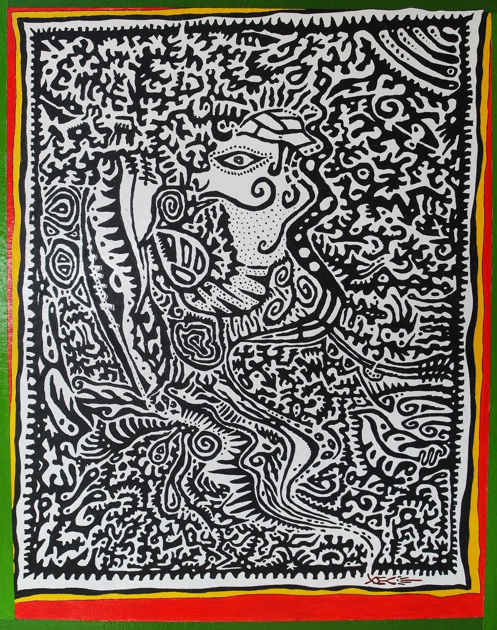 Spirit Genie, 2011, ahşap üzerine yağlı boya by Timothy Nathan Joel