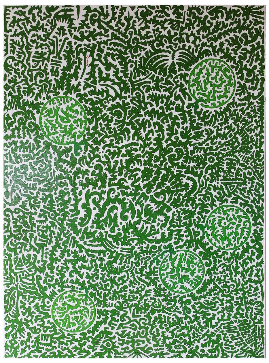 Doğanın Ruhu, 2012, ahşap üzerine yağlı boya by Timothy Nathan Joel