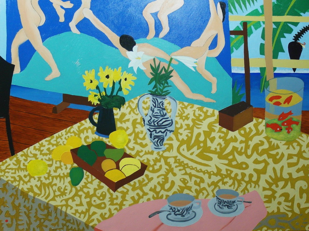 Matisse ile Çay, 2014, tuval üzerine yağlı boya by Timothy Nathan Joel