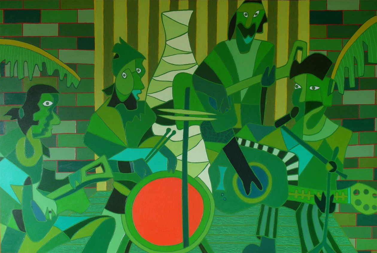 Fransız vermilyon davul, 2012, tuval üzerine yağlıboya by Timothy Nathan Joel