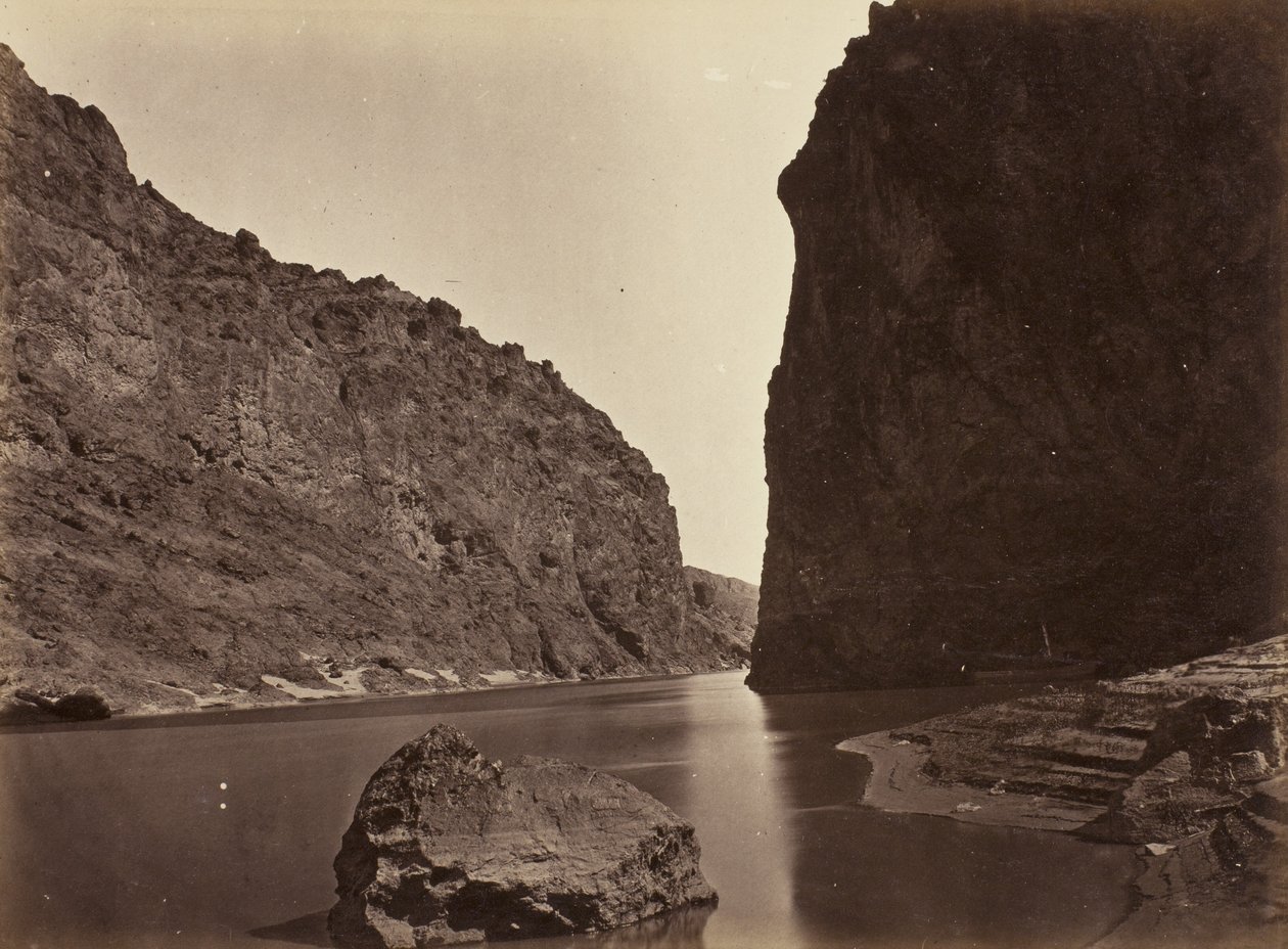 Kara Cañon, Colorado Nehri, Aşağıya Bakmak, Kamp 7 Yakınında, 1871 by Timothy OSullivan