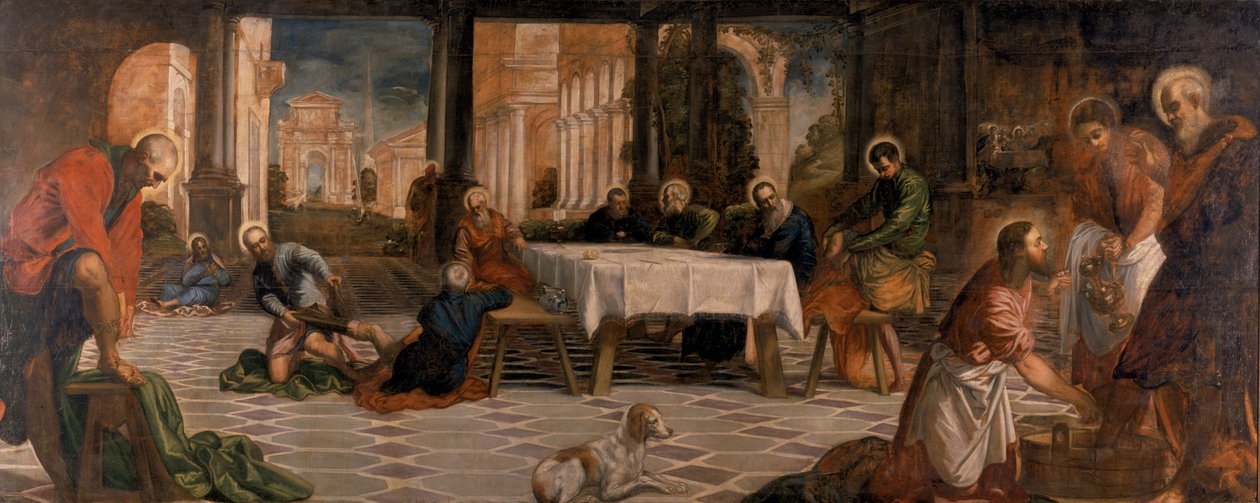 İsa, Öğrencilerinin Ayaklarını Yıkanıyor by Tintoretto