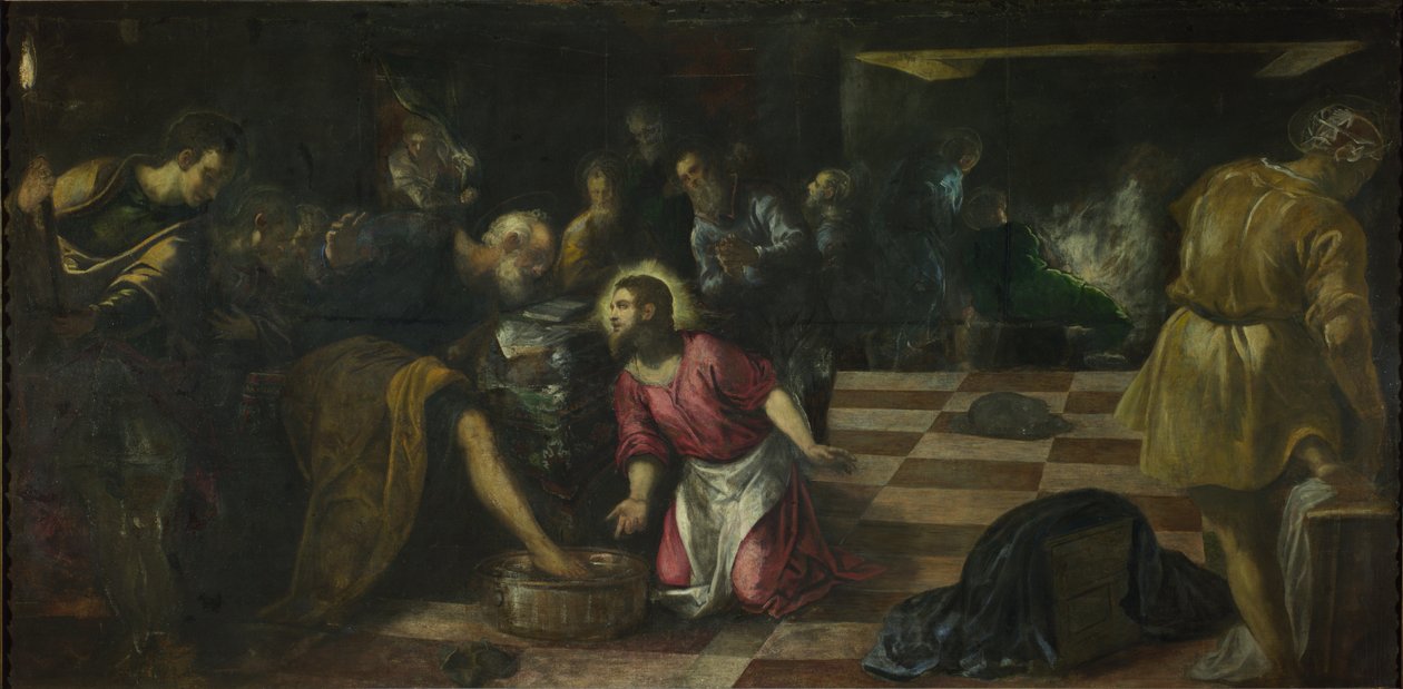 İsa Havarilerinin Ayaklarını Yıkanıyor by Tintoretto