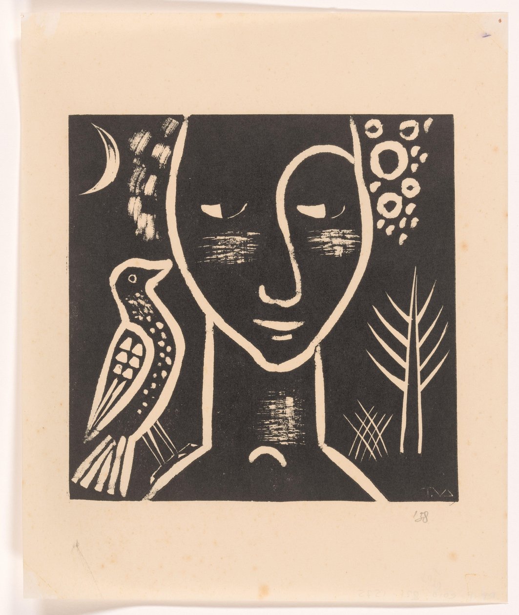 Güvercin ile kadının kafası by Tinus van Doorn (signed by artist)
