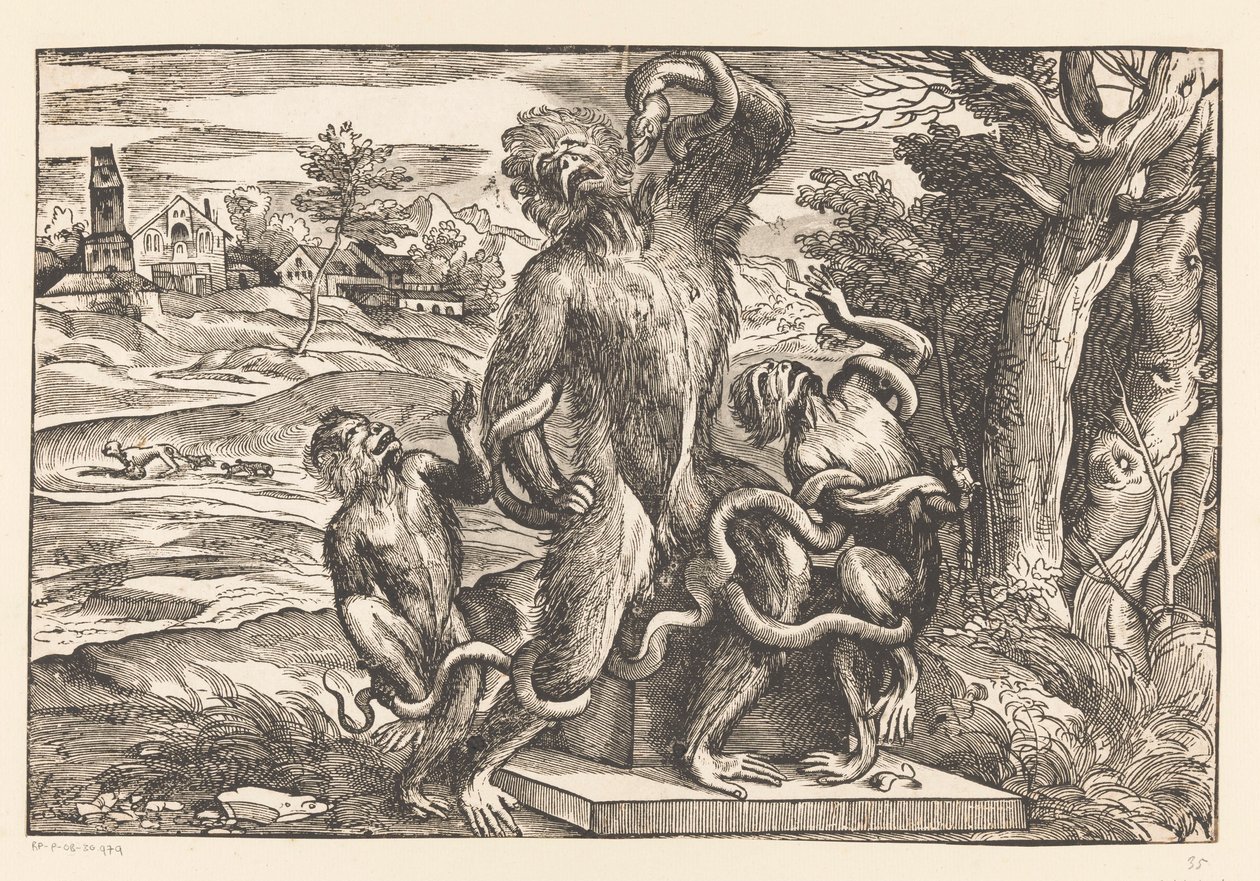 Laocoön grubunun karikatürü by Titiaan