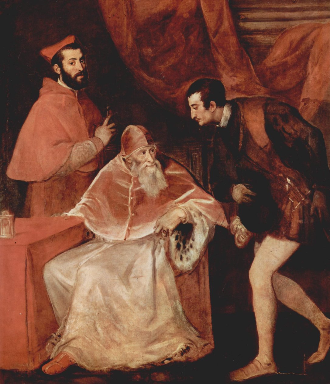 Kardinal Alessandro Farnese ve Duke Ottavio Farnese ile Papa III. by Tiziano Vecelli