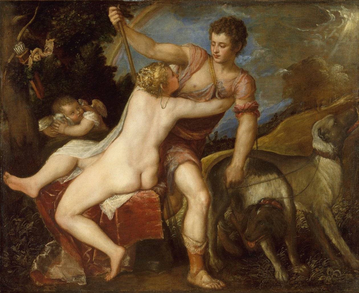 Venüs ve Adonis, c.1560 by Tiziano Vecelli