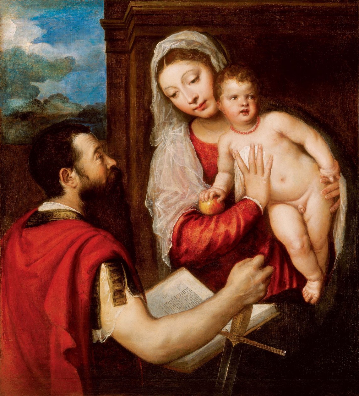 Çocuk ve Aziz Paul ile Meryem Ana by Tiziano Vecelli