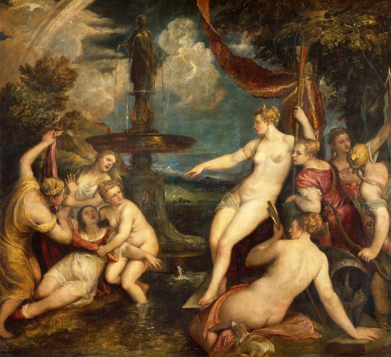 Diana ve Callisto, Titian (yaklaşık 1490-1576), tuval üzerine yağlı boya by Titian (c.1488 1576)