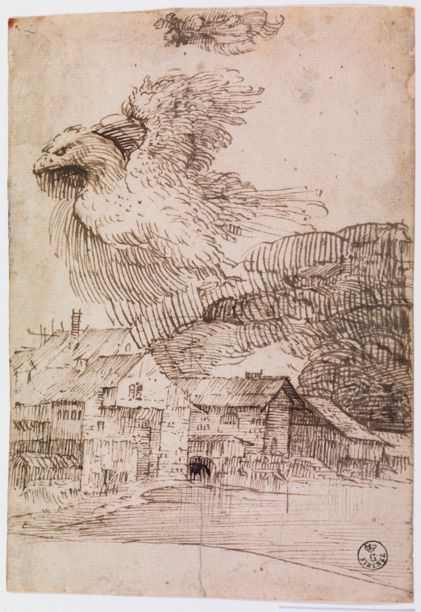 Evler ve Kartal (kağıt üzerine kalem ve mürekkep) by Titian (c.1488 1576)