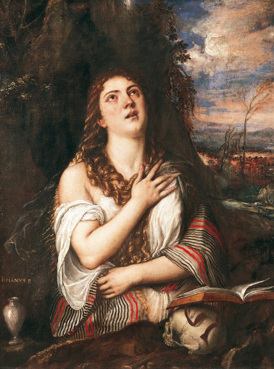 La Maddalena, Titian (yaklaşık 1490-1576), tuval üzerine yağlı boya by Titian (c.1488 1576)