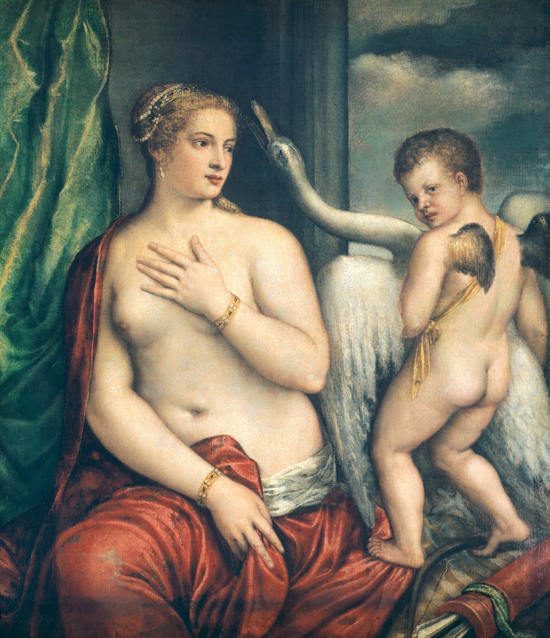 Leda, Titian tarafından (yaklaşık 1490-1576) by Titian (c.1488 1576)