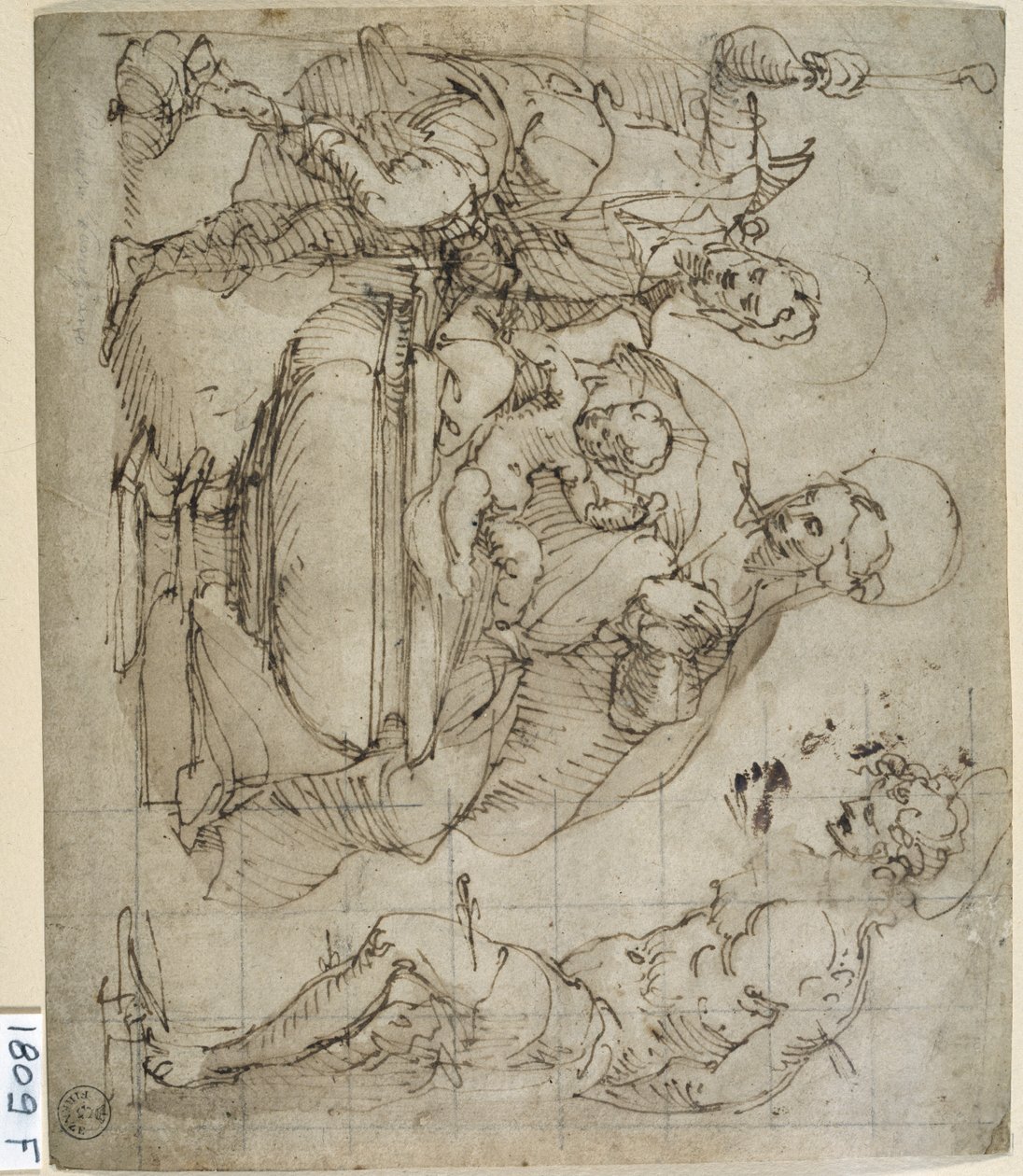 Kutsal Konuşma (kağıt üzerinde kalem ve mürekkep) by Titian (c.1488 1576)