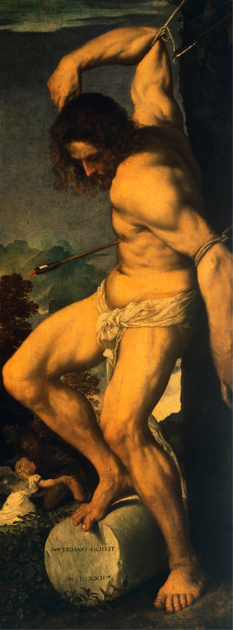 San Sebastian, Averoldi poliptiğinden detay, Titian (yaklaşık 1490-1576), tuval üzerine yağlı boya by Titian (c.1488 1576)
