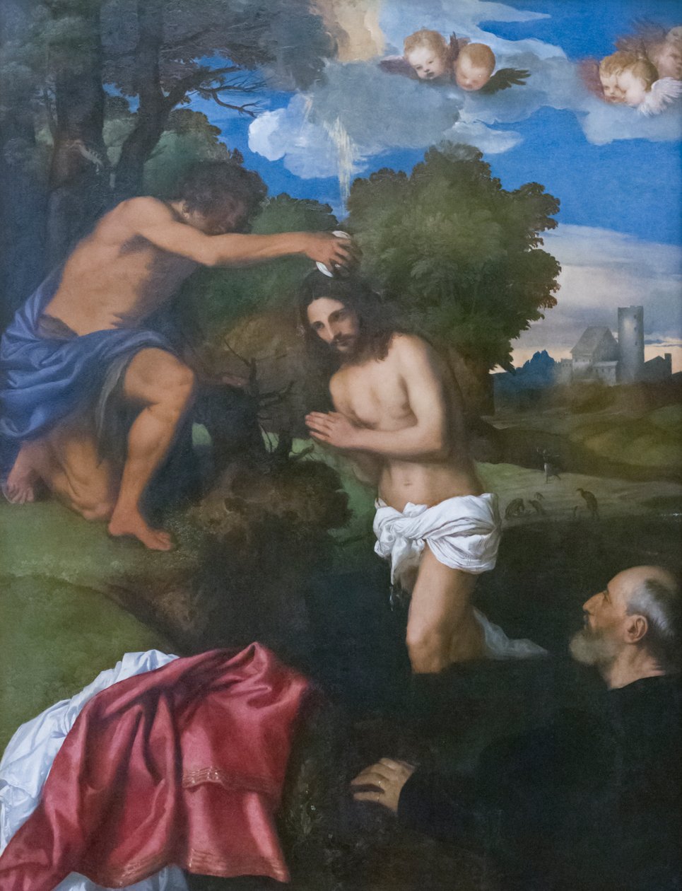 İsa'nın Vaftizi, 1512 dolayları (ahşap üzerine yağlı boya) by Titian (c.1488 1576)