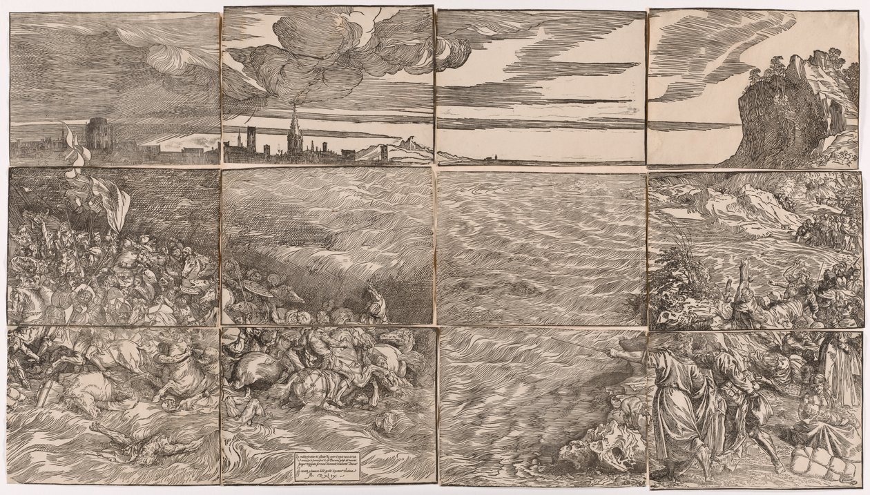 Firavun Ordusunun Kızıldeniz'e Batırılması by Titian (c.1488 1576)