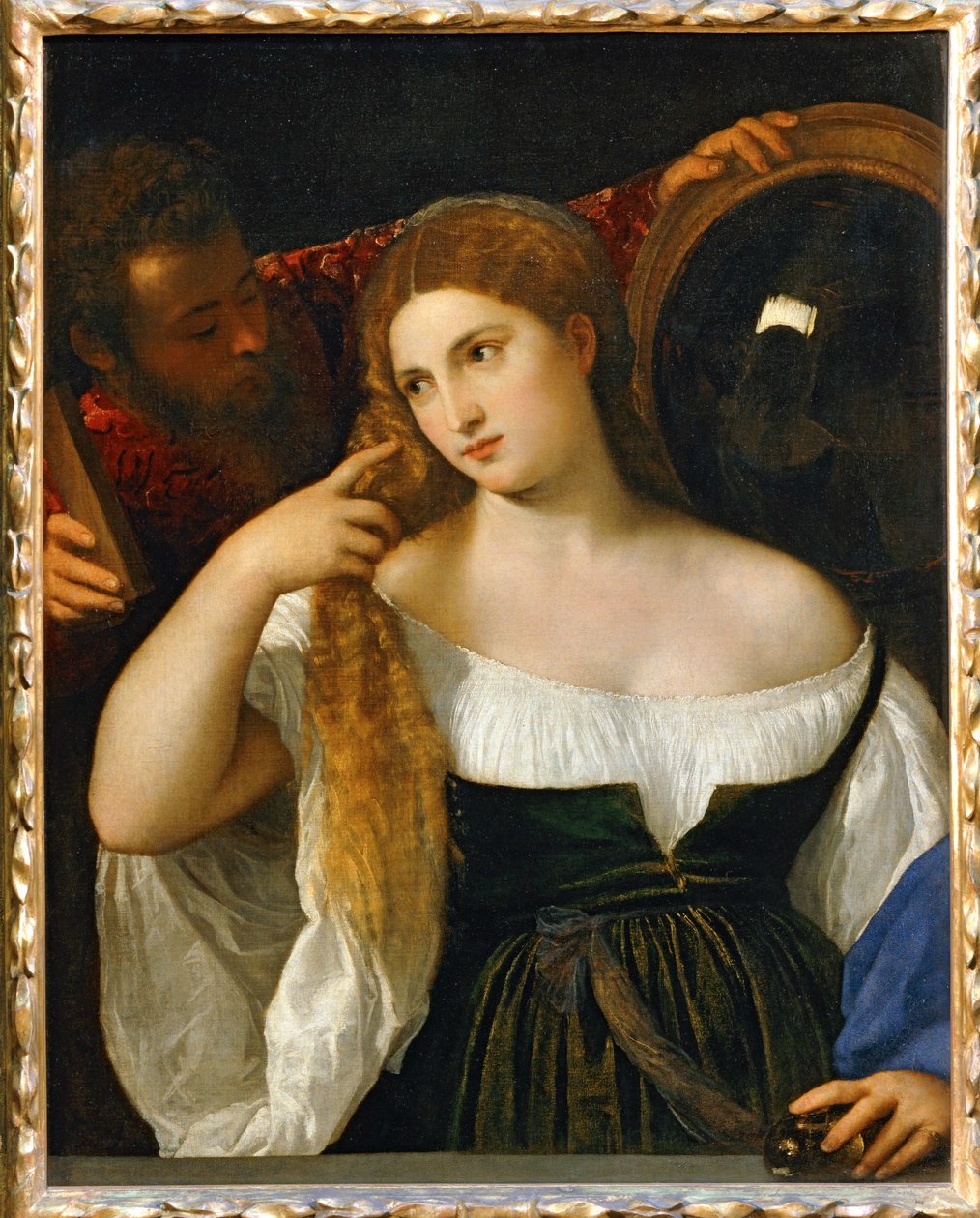 Kız ve ayna... by Titian (c.1488-1576)