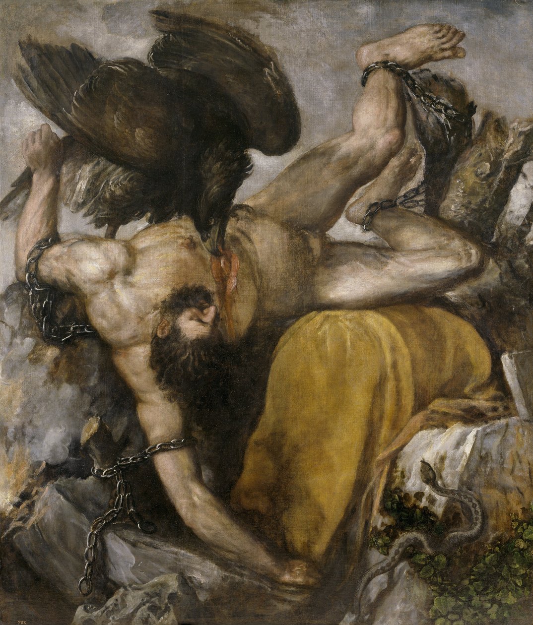 Tityos - Tiziano Vecellio dit Le Titien (1485-1576) - 1548-1549 - Tuval üzerine yağlı boya - 253x217 - Prado Müzesi, Madrid by Titian (c.1488 1576)