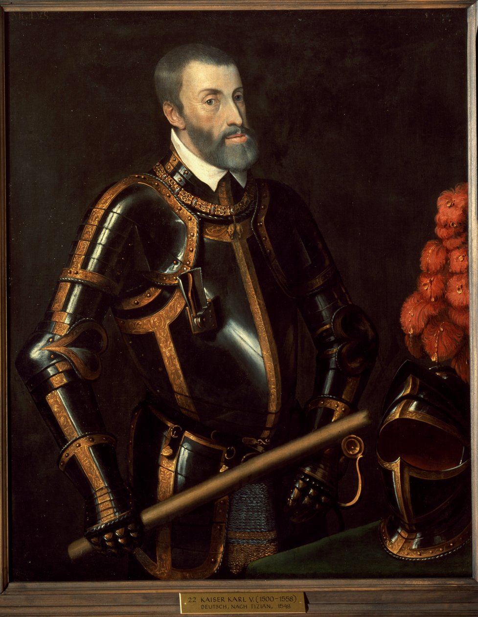 Almanya İmparatoru V. Charles'ın portresi by Titian (c.1488 1576) (manner of)