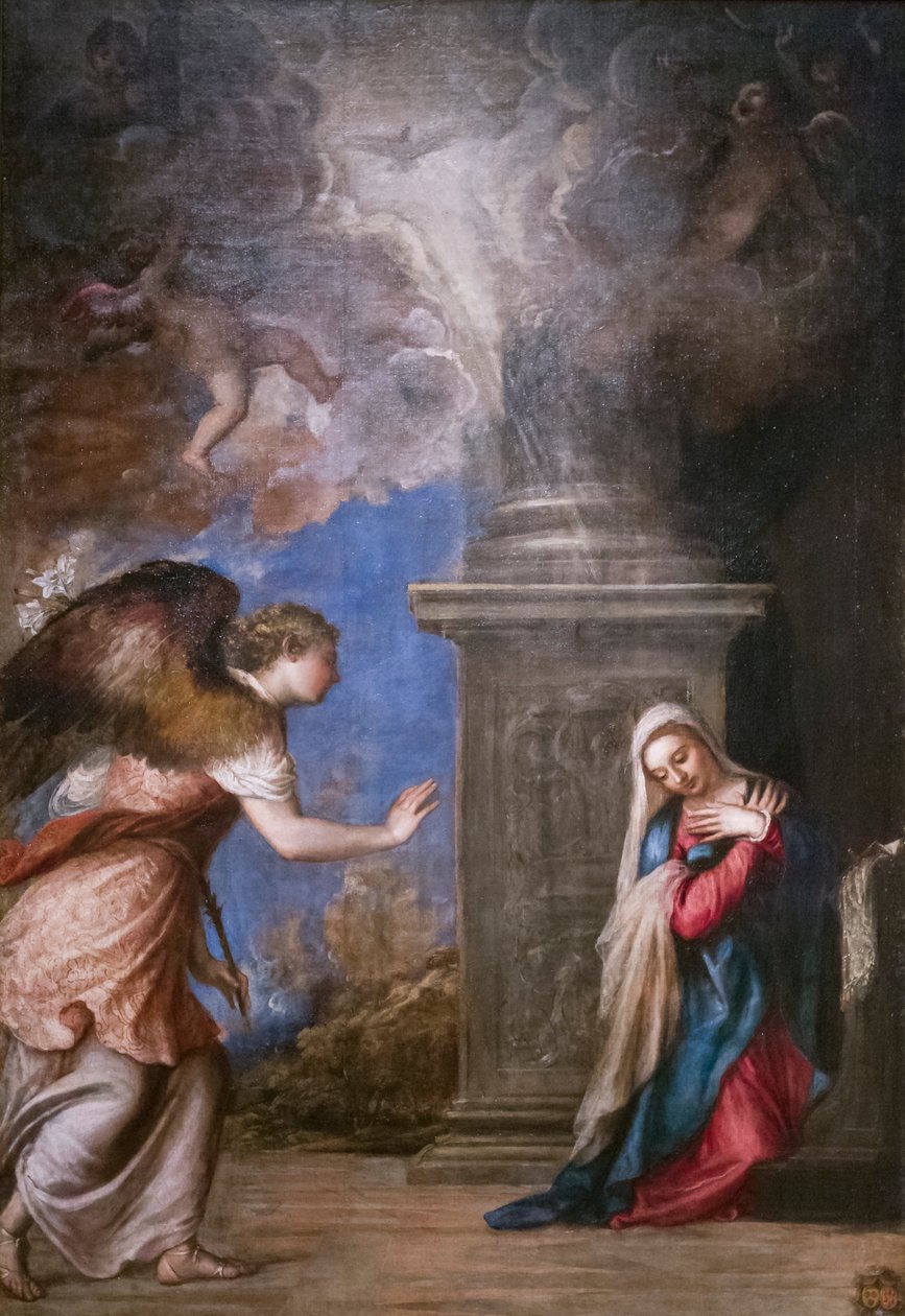 Müjde, Tiziano Vecellio (tuval üzerine yağlıboya) by Titian (c.1488 1576)