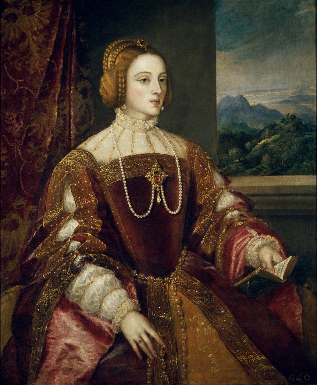 Portekizli Etkileyici Isabella'nın Portresi (1503-1539) Tiziano Vecellio'nun yaptığı resim Titian (1485-1576) 1548 Güneşi. 1,17x0,98 m Madrid, Prado Müzesi by Tiziano Vecelli