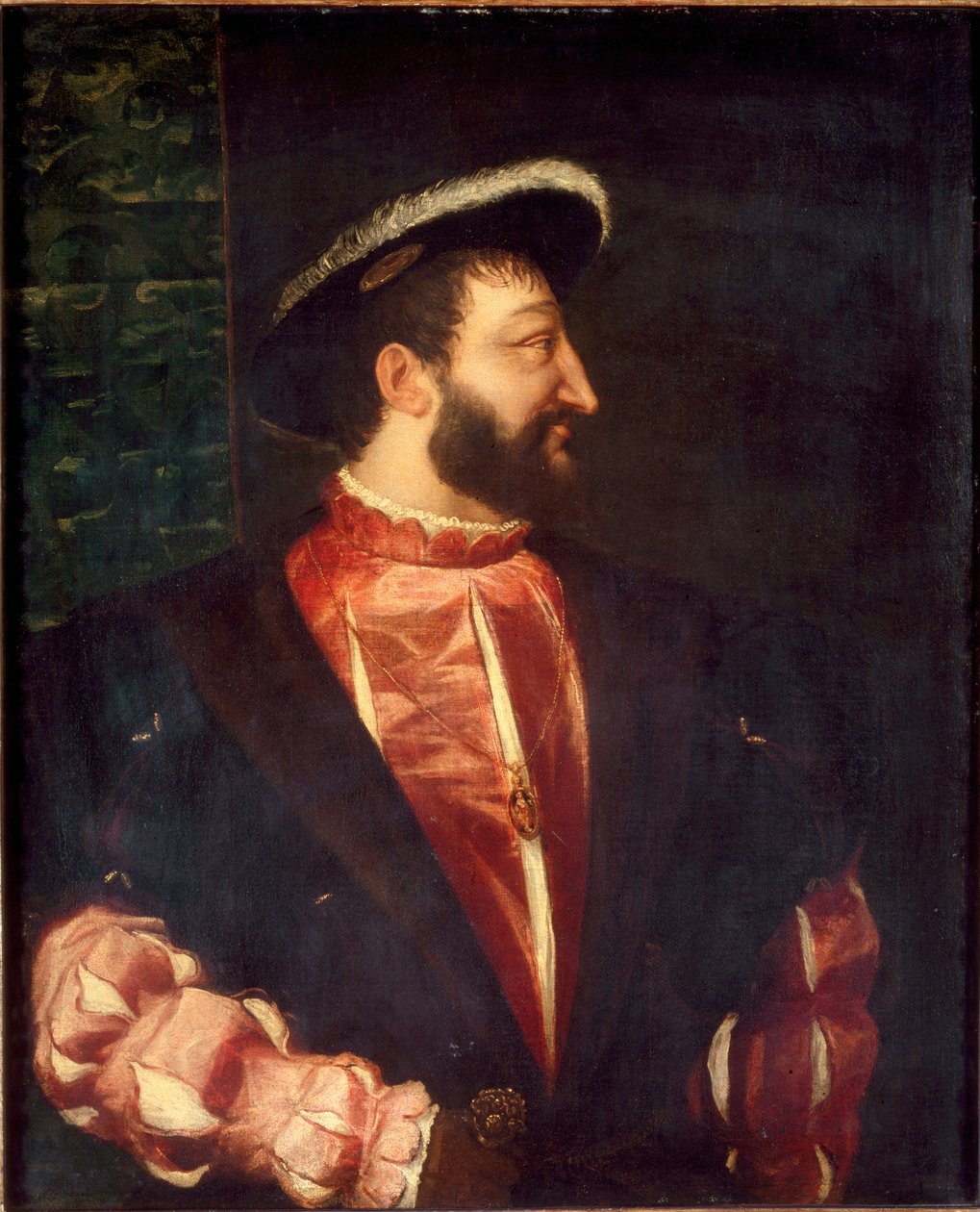 Fransa Kralı I. Francis'in portresi (resim by Tiziano Vecelli