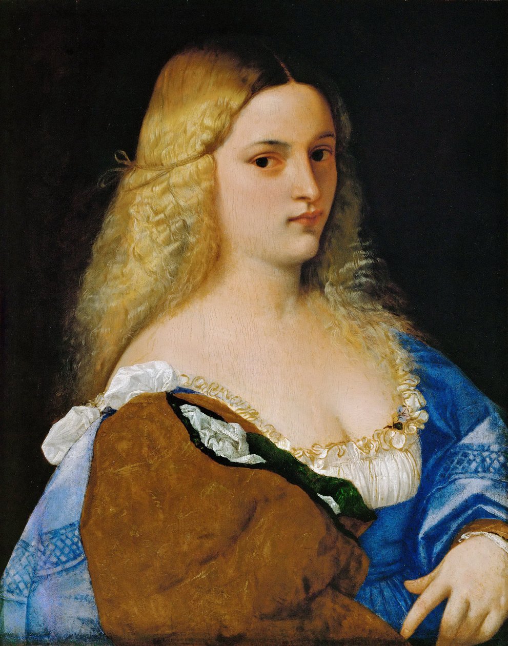 Violante - Titian (1488-1576). Ahşap üzeri yağlı boya, yaklaşık 1515. Ebat : 64,5x50,8 cm. Sanat Tarihi Müzesi, Viyana by Tiziano Vecelli