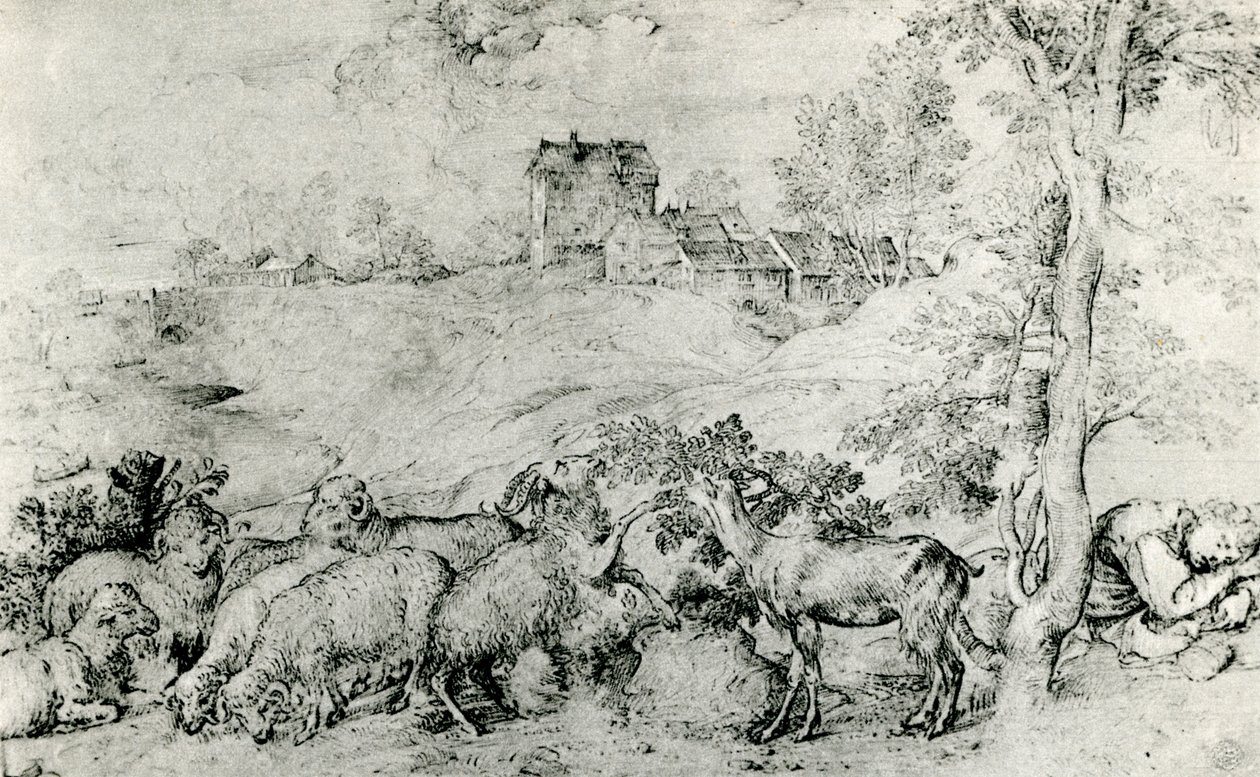 Koyun Sürüsü ile Manzara, c1520, 1937 by Tiziano Vecelli