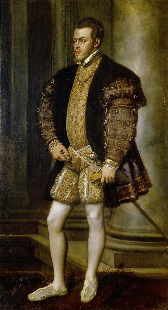 Philip II 1527-1598, İspanya ve Portekiz Kralı, 1554 dolaylarında portresi. by Titian