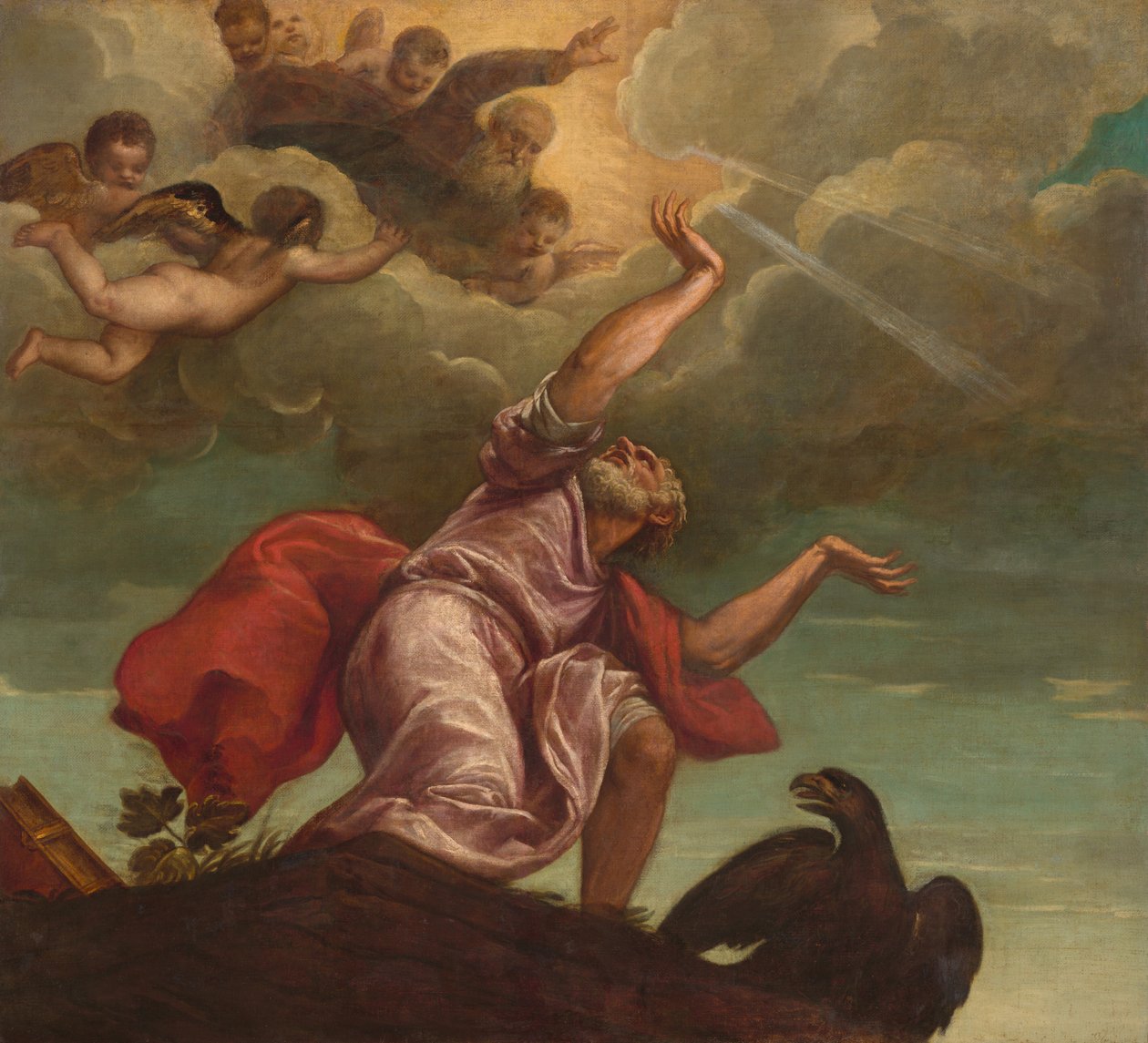 Patmos'taki Aziz John Evangelist, c. 15531555 by Titian,
