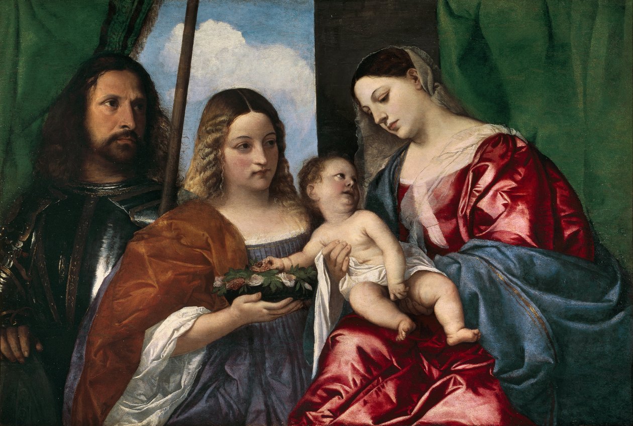 Aziz Dorothy ve Aziz George ile Bakire ve Çocuk, 1515-18 by Tiziano Vecelli