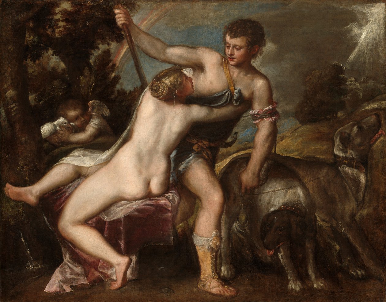 Venüs ve Adonis by Titian and Workshop