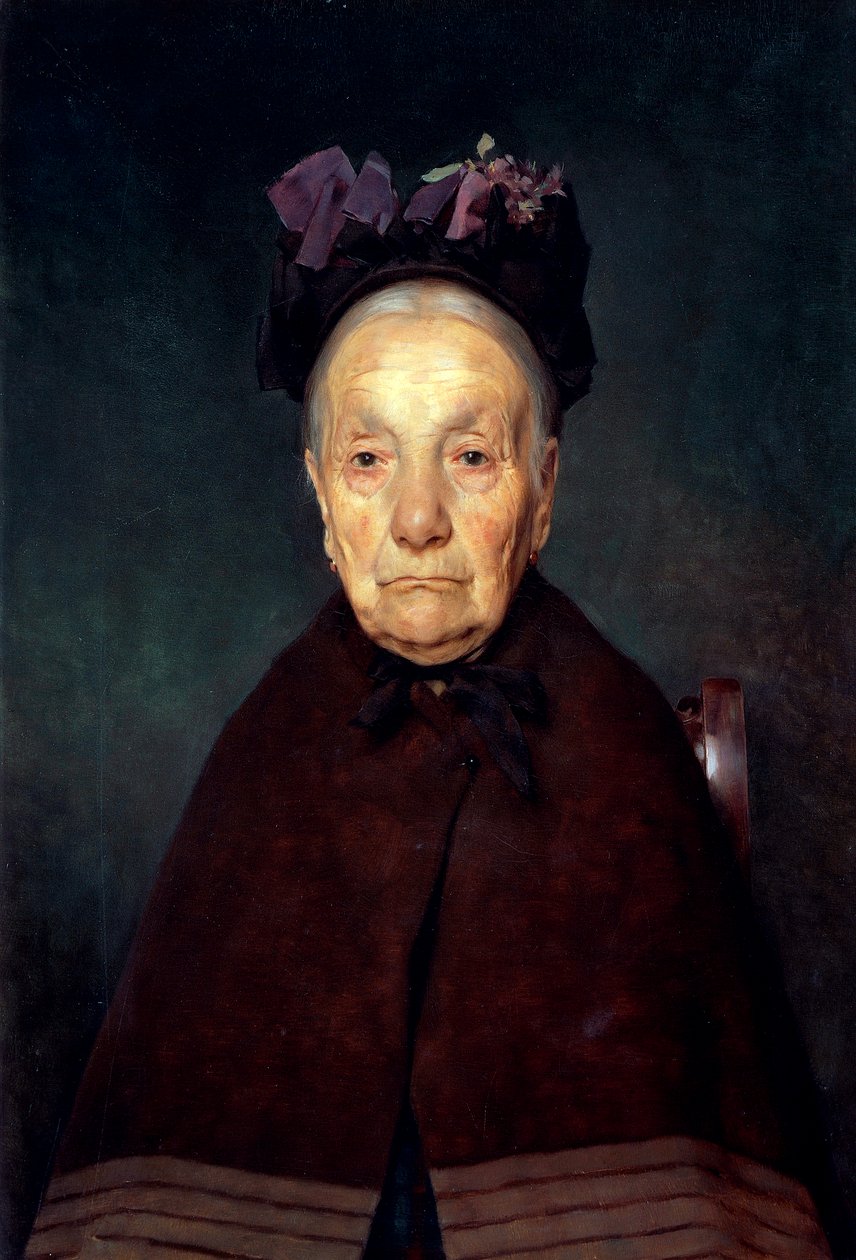 Yaşlı kadın portresi Tito Lessi (1858-1917), panel üzerine yağlı boya, 33x22 cm, 1897 dolayları by Tito Lessi