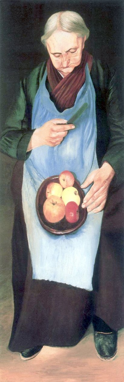 Old Woman Peeliing Apple by Tivadar Kosztka Csontvary