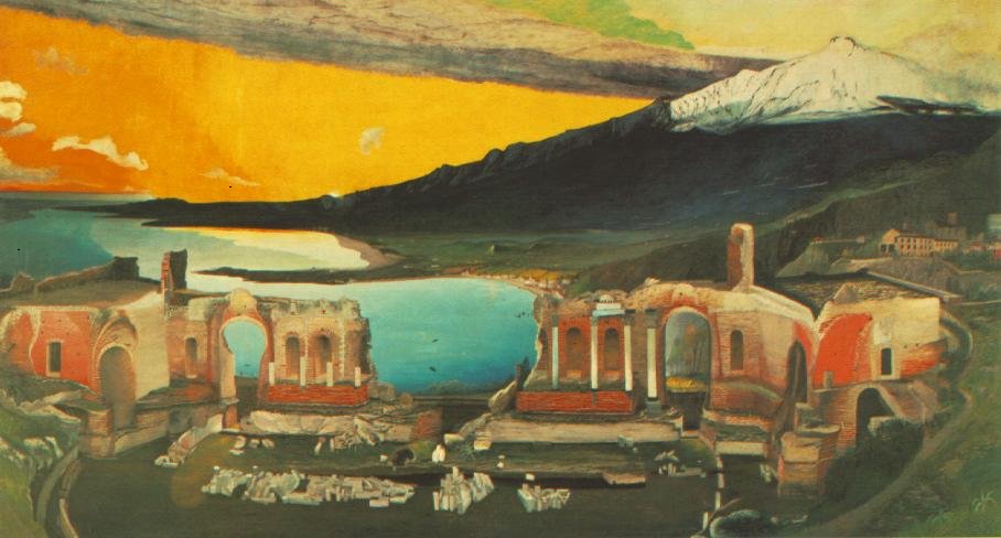 Taormina antik tiyatrosunun kalıntıları by Tivadar Kosztka Csontvary