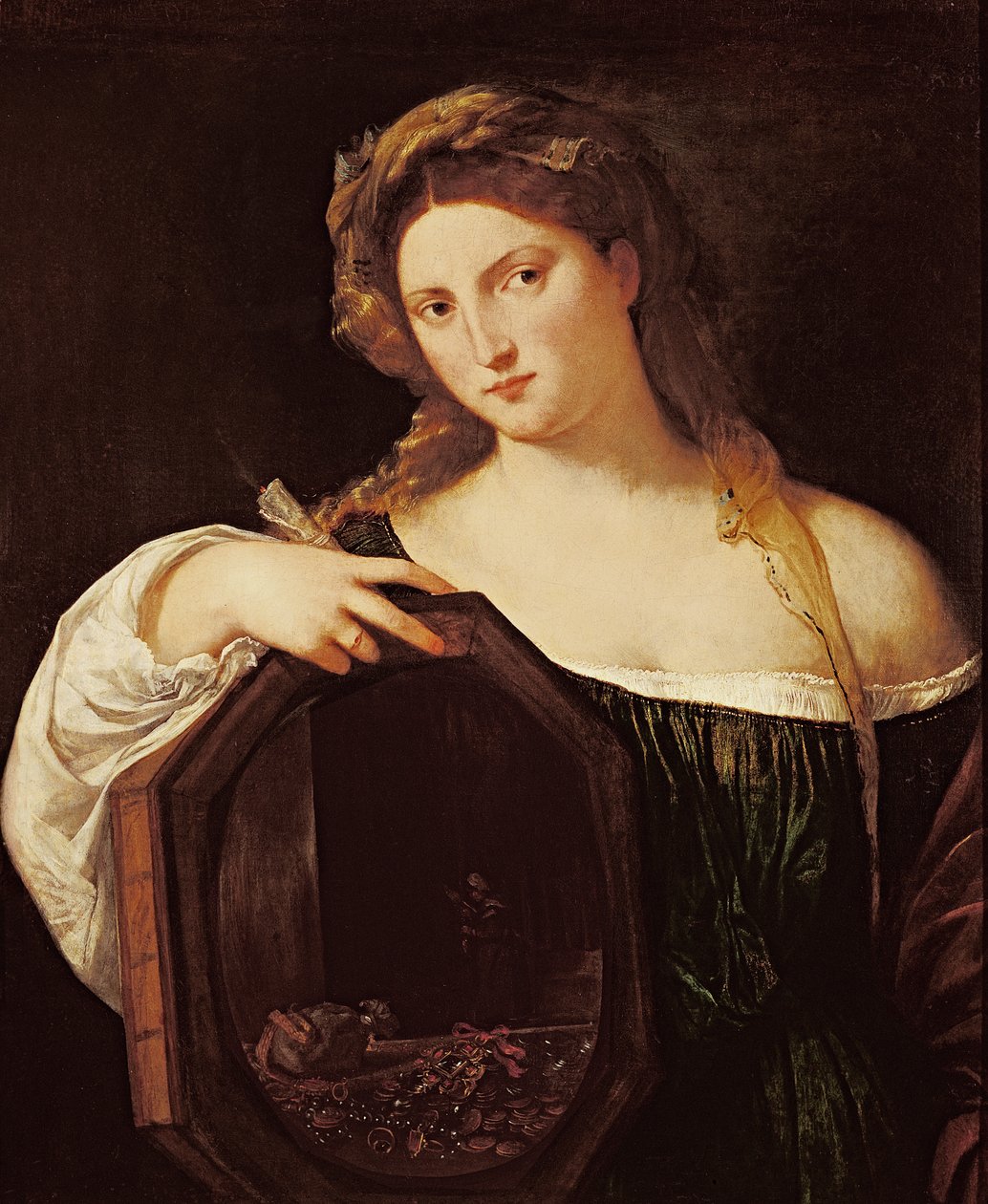 Allegory of Vanity, or Young Woman with a Mirror, c.1515  by Tiziano Vecelli
