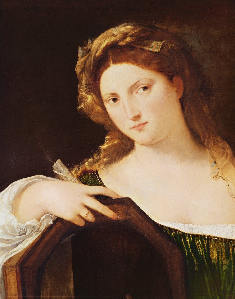 Kibir Alegorisinin Detayı veya Aynalı Genç Kadın, c.1515 by Tiziano Vecelli