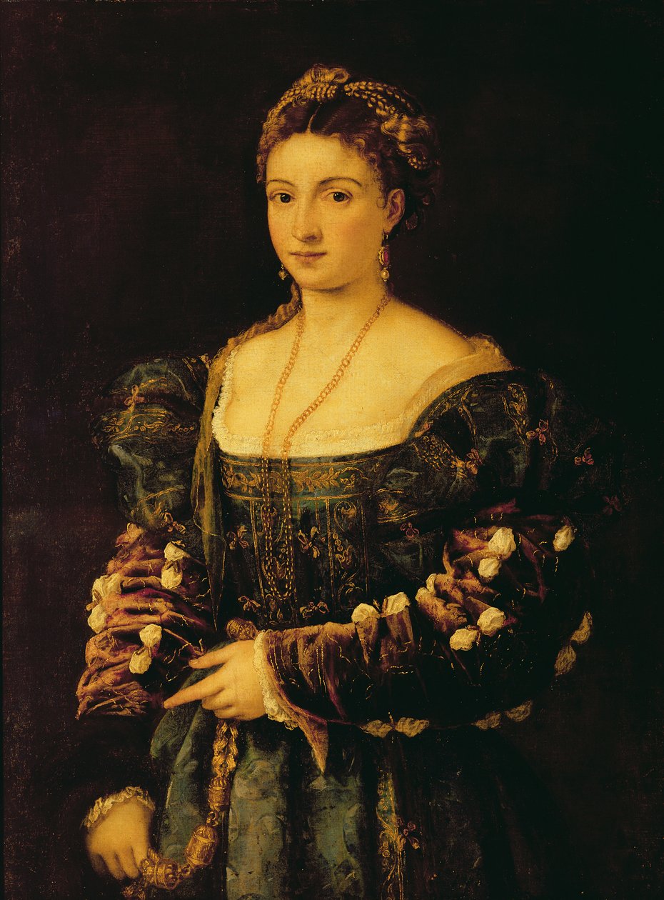 La Bella adında bir kadının portresi by Tiziano Vecelli