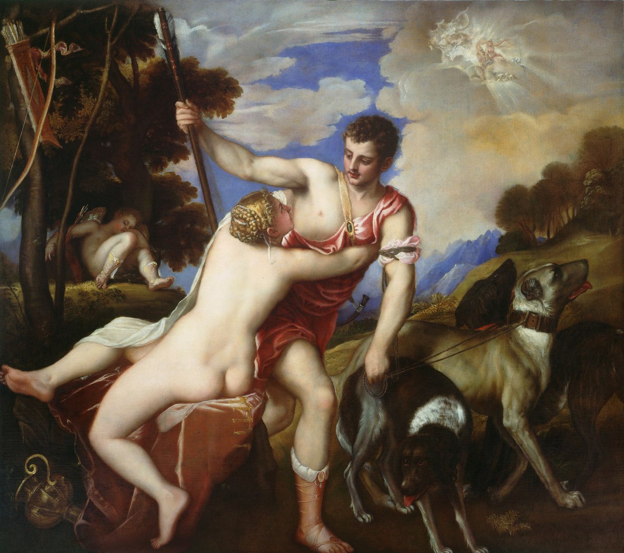 Venüs ve Adonis by Tiziano Vecelli